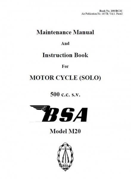 BSA M20 Manual de Mantenimiento en inglés. - lamaneta