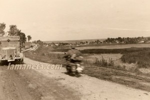 militares, militar, Alemania, circulando, camiones, moto