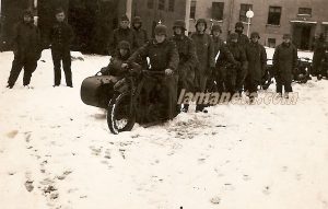 militares, militar, Alemania, nieve, sidecar, parada, motos