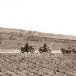 militares, militar, Alemania, sidecar, circulando, motos, comboy