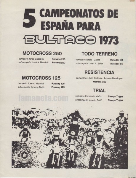 5 campeonatos de España para Bultaco 1973