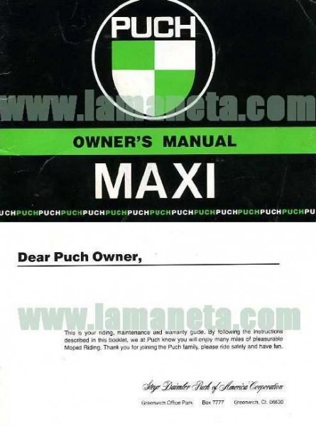 Puch Maxi Manual de Usuario Ingles 4298